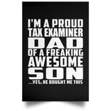 Proud Tax Examiner Dad Of Awesome Son - Poster Portrait