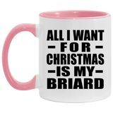 All I Want For Christmas Is My Briard - 11oz Accent Mug Pink