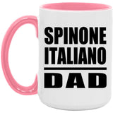 Spinone Italiano Dad - 15oz Accent Mug Pink