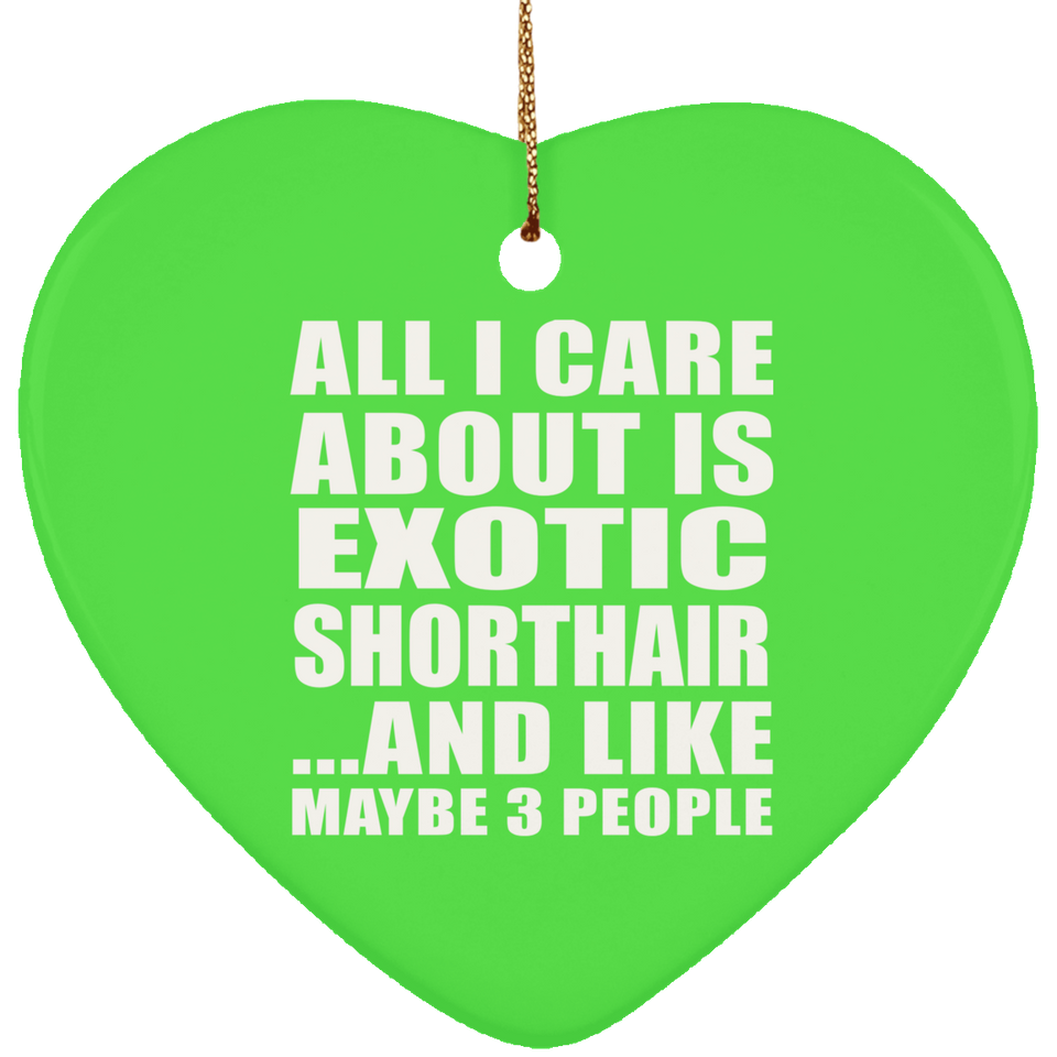 All I Care About Is Exotic Shorthair - Heart Ornament
