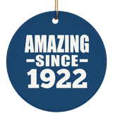 102nd Birthday Amazing Since 1922 - Circle Ornament