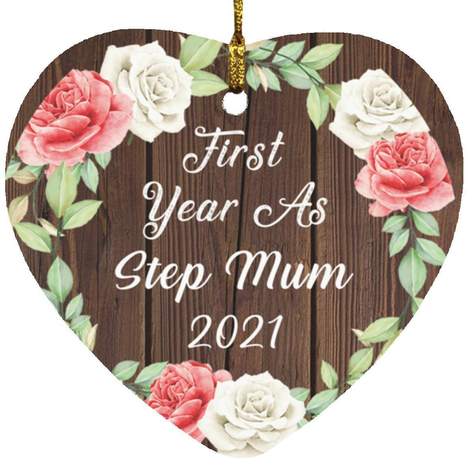 First Year As Step Mum 2021 - Heart Ornament A