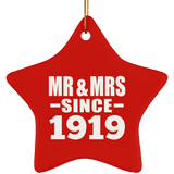 105th Anniversary Mr & Mrs Since 1919 - Star Ornament