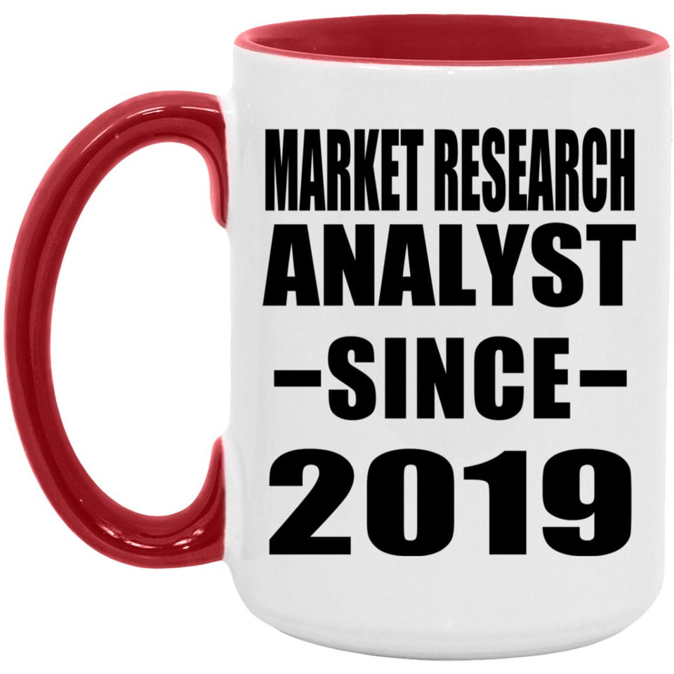 Market Research Analyst Since 2019 - 15oz Accent Mug Red