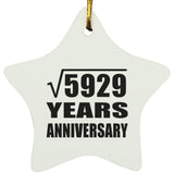 77th Anniversary Square Root of 5929 Years Anniversary - Star Ornament