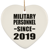 Military Personnel Since 2019 - Heart Ornament