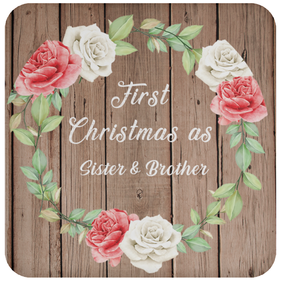 First Christmas As Sister & Brother - Drink Coaster B