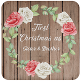 First Christmas As Sister & Brother - Drink Coaster B