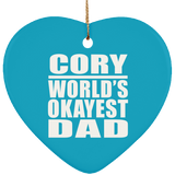 Cory World's Okayest Dad - Heart Ornament