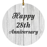 Happy 28th Anniversary - Circle Ornament F