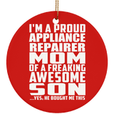 Proud Appliance Repairer Mom Of Awesome Son - Circle Ornament