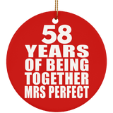 58th Anniversary 58 Years Of Being Mrs Perfect - Circle Ornament