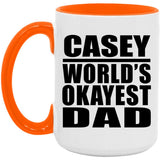 Casey World's Okayest Dad - 15oz Accent Mug Orange