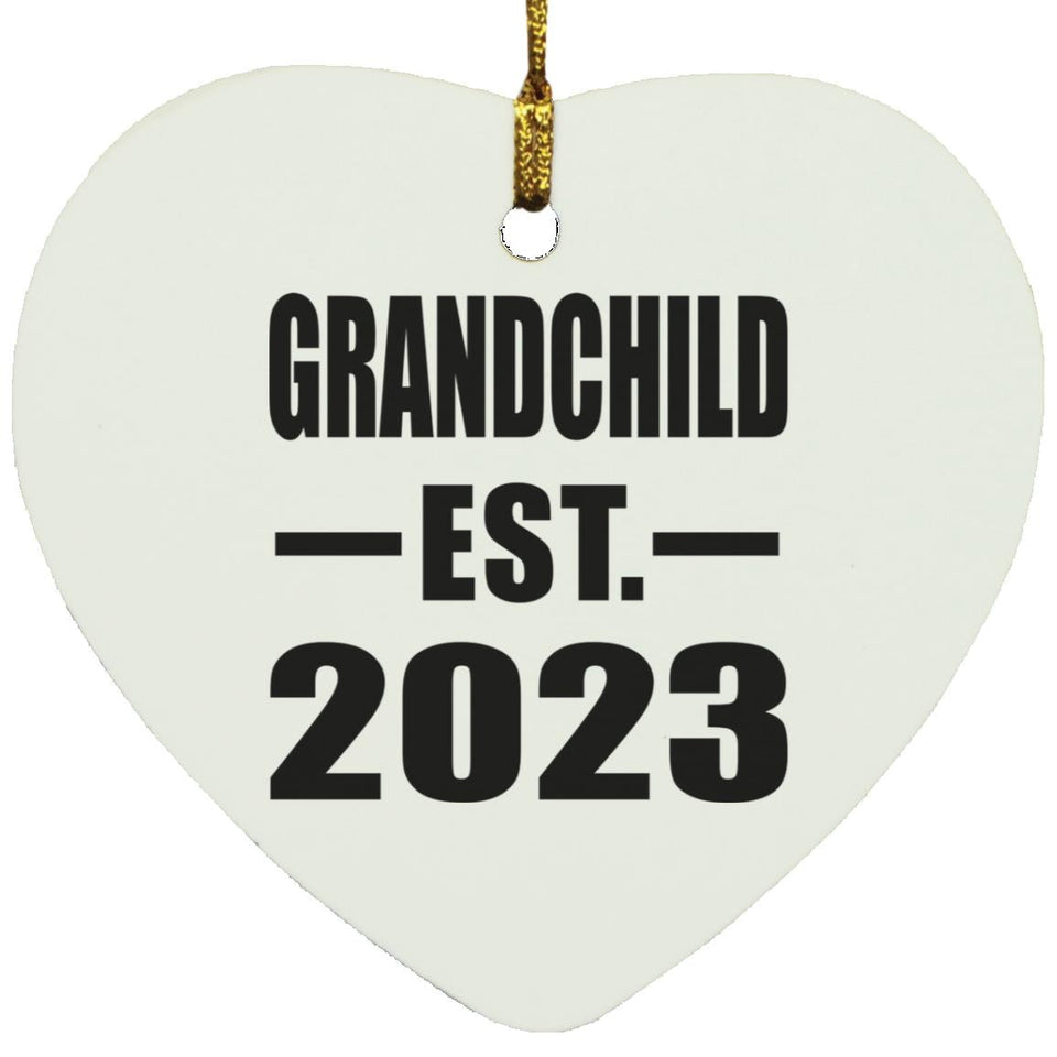 Grandchild Established EST. 2023 - Heart Ornament