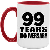 99th Anniversary 99 Years - 15oz Accent Mug Red