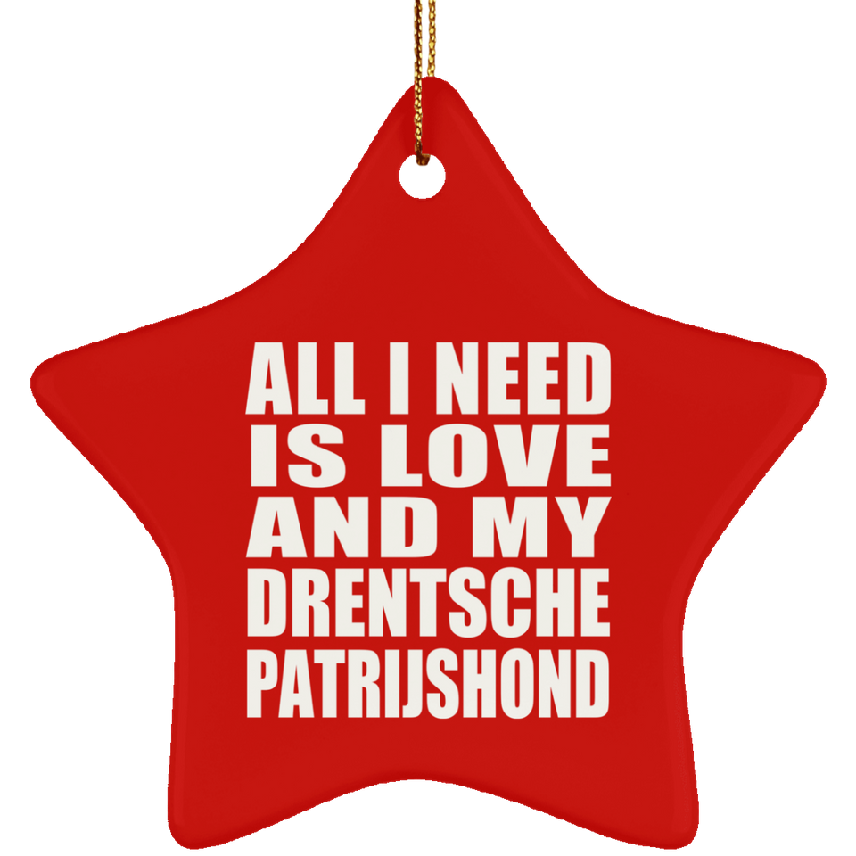 All I Need Is Love And My Drentsche Patrijshond - Star Ornament