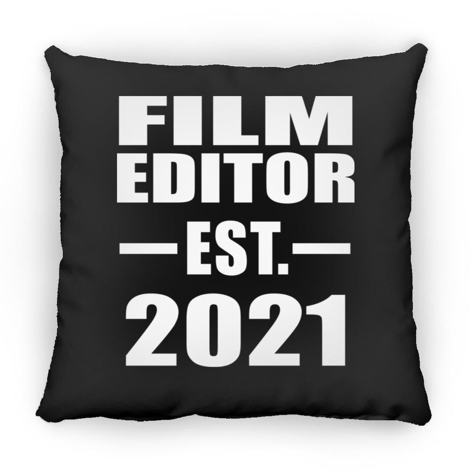 Film Editor Established EST. 2021 - Throw Pillow Black
