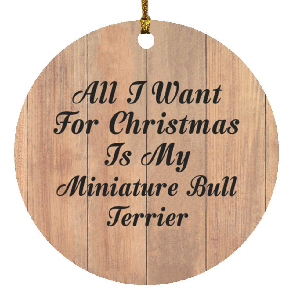 All I Want For Christmas Is My Miniature Bull Terrier - Circle Ornament C