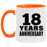 18th Anniversary 18 Years - 11oz Accent Mug Orange