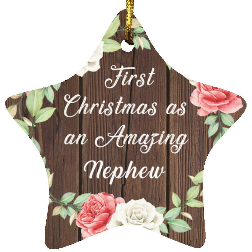 First Christmas As an Amazing Nephew - Star Ornament A