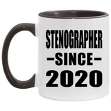 Stenographer Since 2020 - 11oz Accent Mug Black