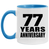 77th Anniversary 77 Years - 11oz Accent Mug Blue