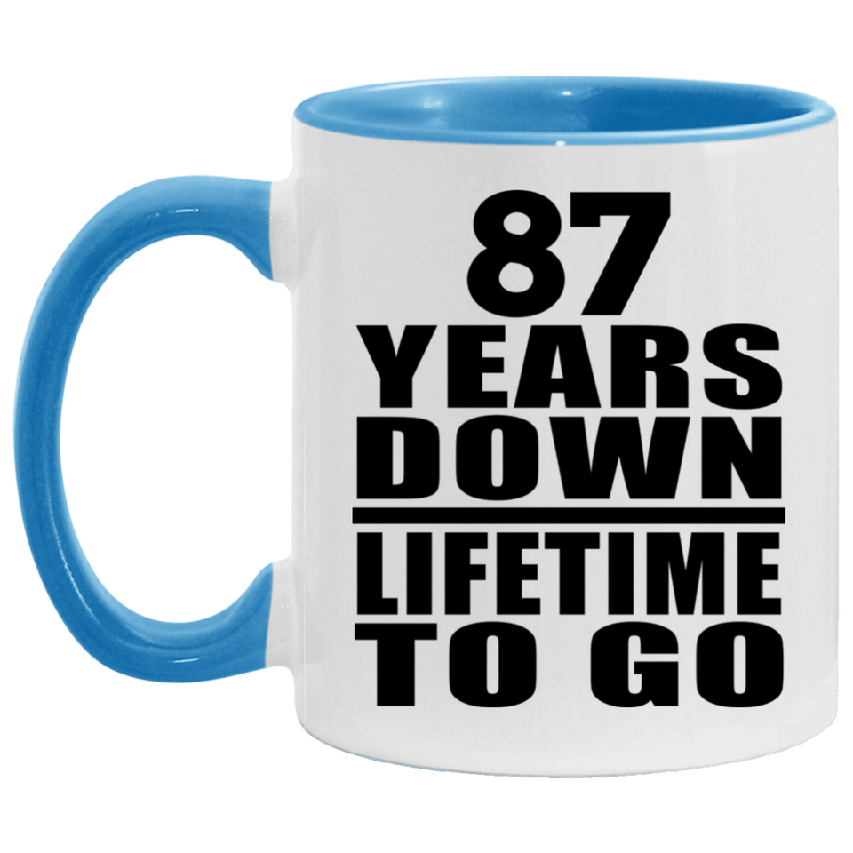 87th Anniversary 87 Years Down Lifetime To Go - 11oz Accent Mug Blue
