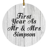 First Year As Mr & Mrs Simpson - Circle Ornament F