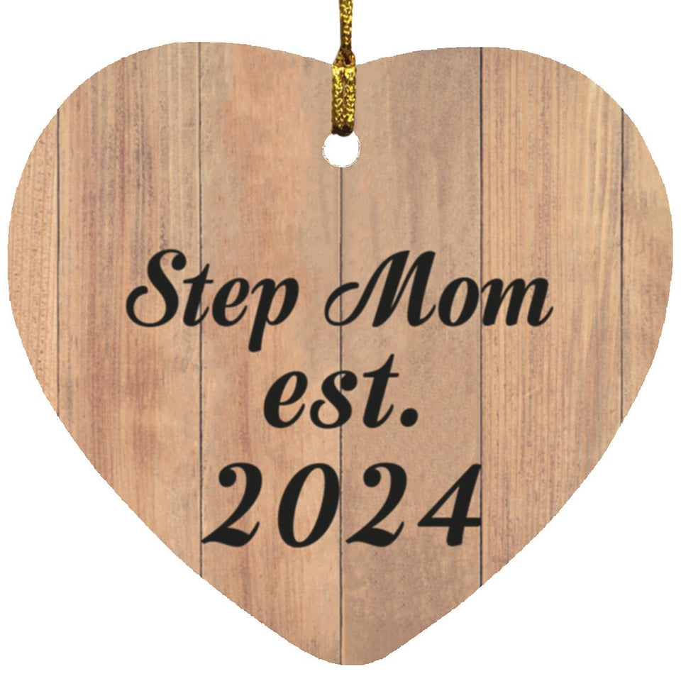 Step Mom Established EST. 2024 - Heart Ornament C