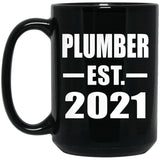 Plumber Established EST. 2021 - 15oz Coffee Mug Black