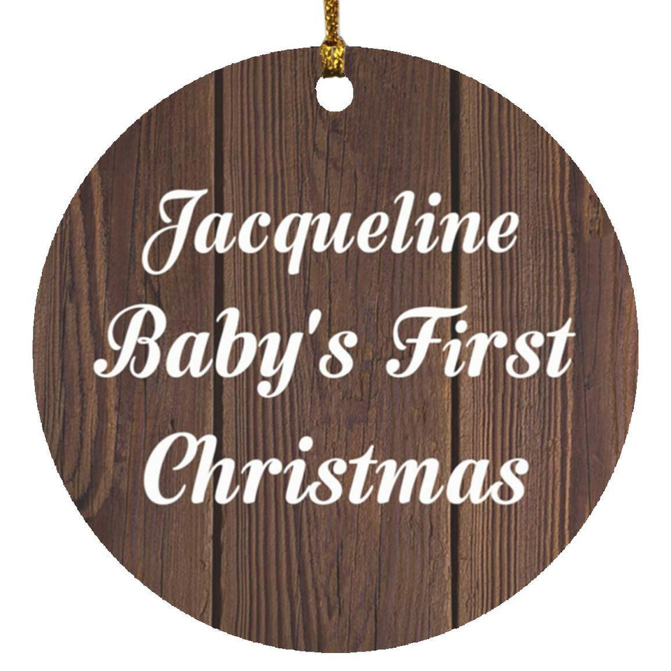 Jacqueline Baby's First Christmas - Circle Ornament D