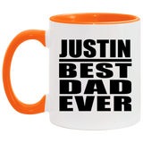 Justin Best Dad Ever - 11oz Accent Mug Orange