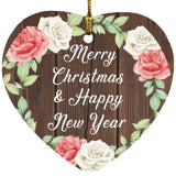 Merry Christmas & Happy New Year - Heart Ornament A