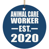 Animal Care Worker Established EST. 2020 - Circle Ornament