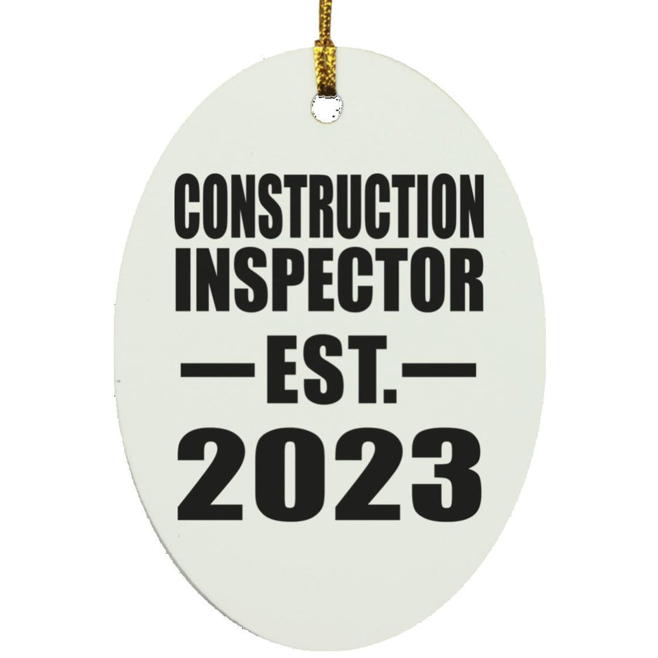 Construction Inspector Established EST. 2023 - Oval Ornament