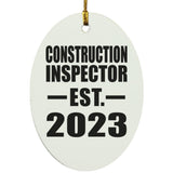 Construction Inspector Established EST. 2023 - Oval Ornament