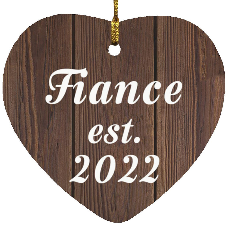 Fiance Established EST. 2022 - Heart Ornament D