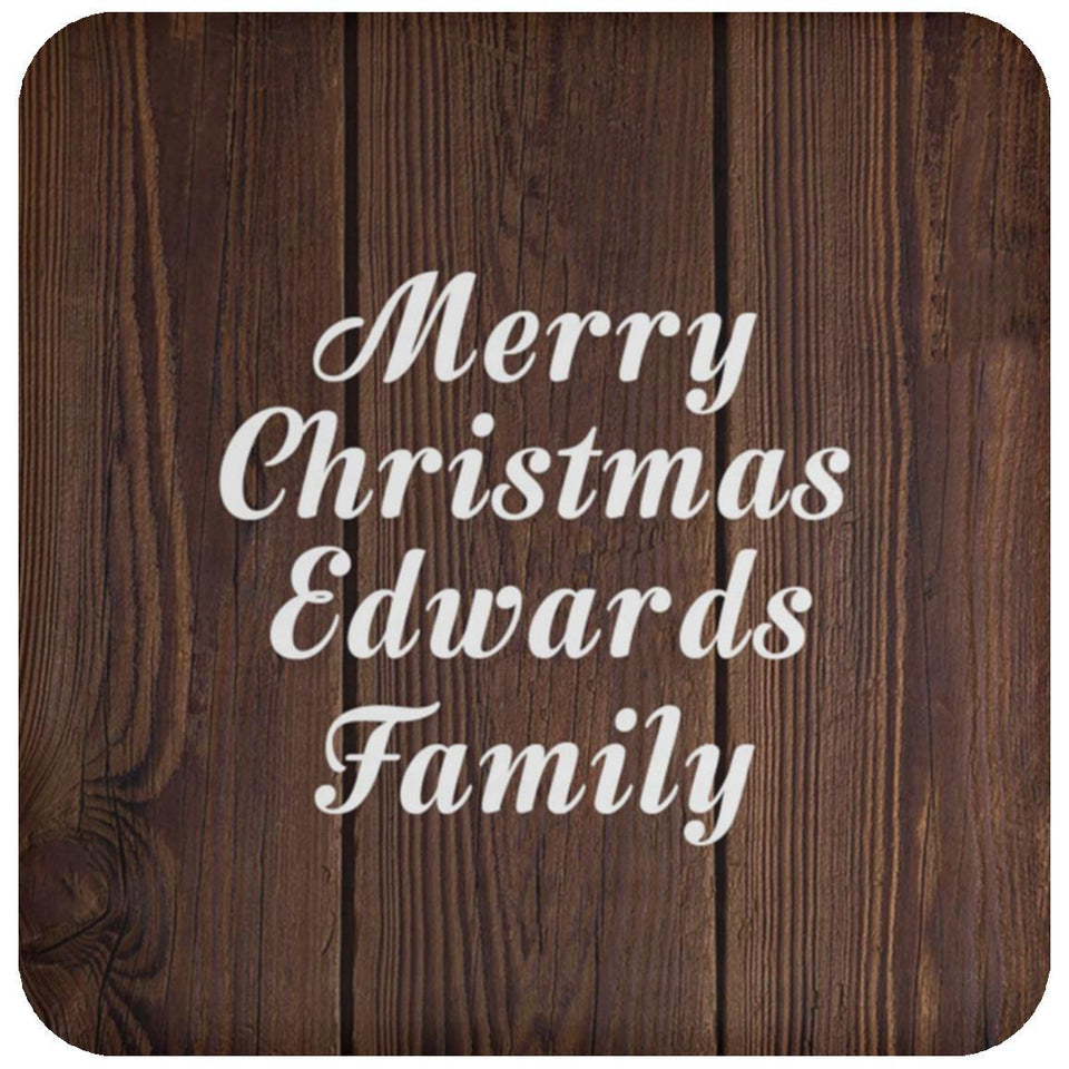Merry Christmas Edwards Family - Drink Coaster D
