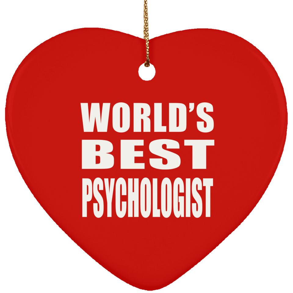World's Best Psychologist - Heart Ornament