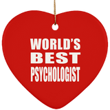 World's Best Psychologist - Heart Ornament