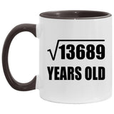 117th Birthday Square Root of 13689 Years Old - 11oz Accent Mug Black