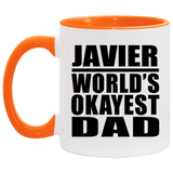 Javier World's Okayest Dad - 11oz Accent Mug Orange