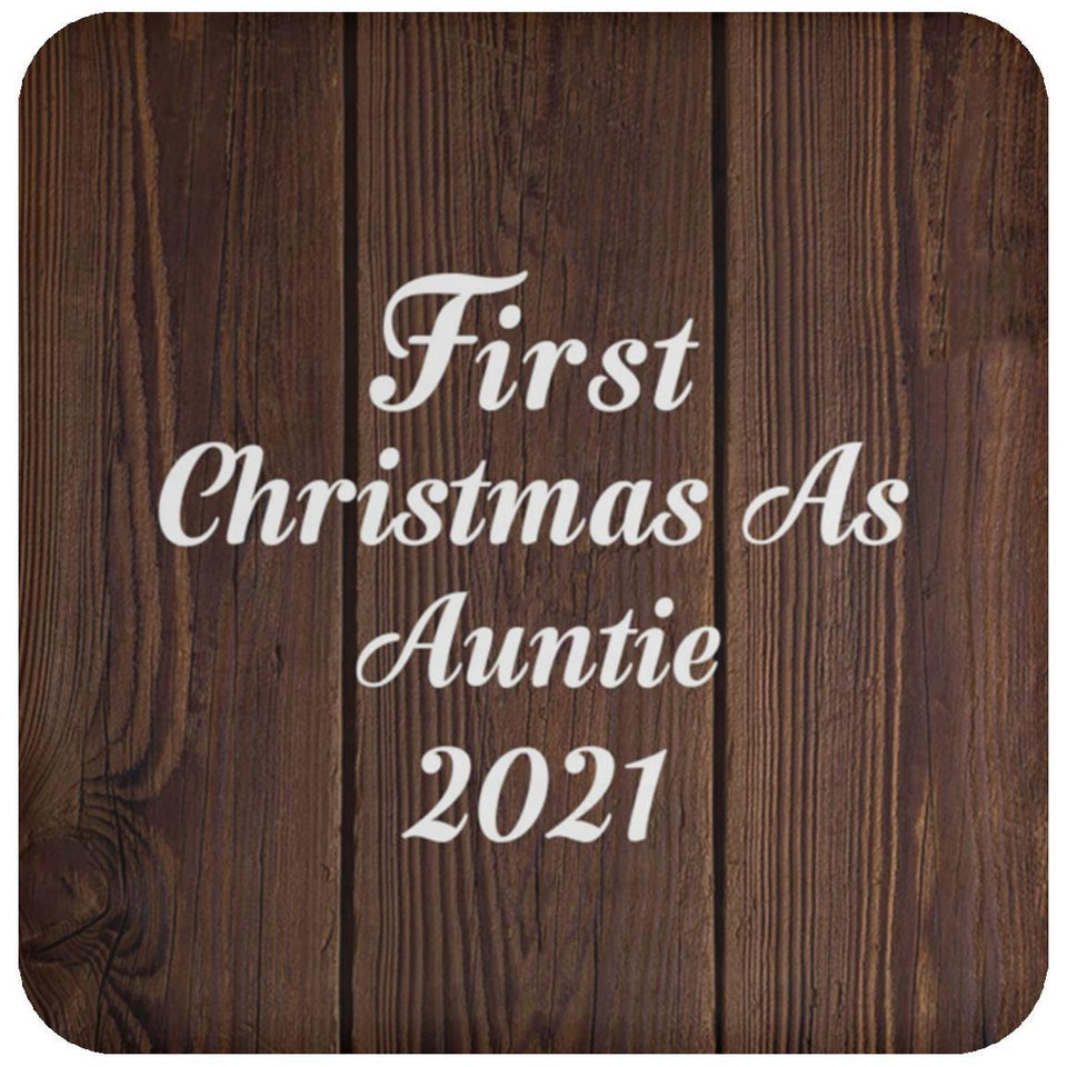First Christmas As Auntie 2021 - Drink Coaster D