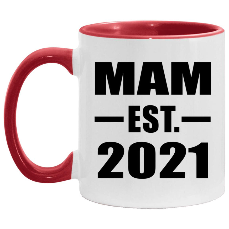 Mam Established EST. 2021 - 11oz Accent Mug Red