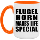 Flugel Horn Makes Life Special - 15oz Accent Mug Orange