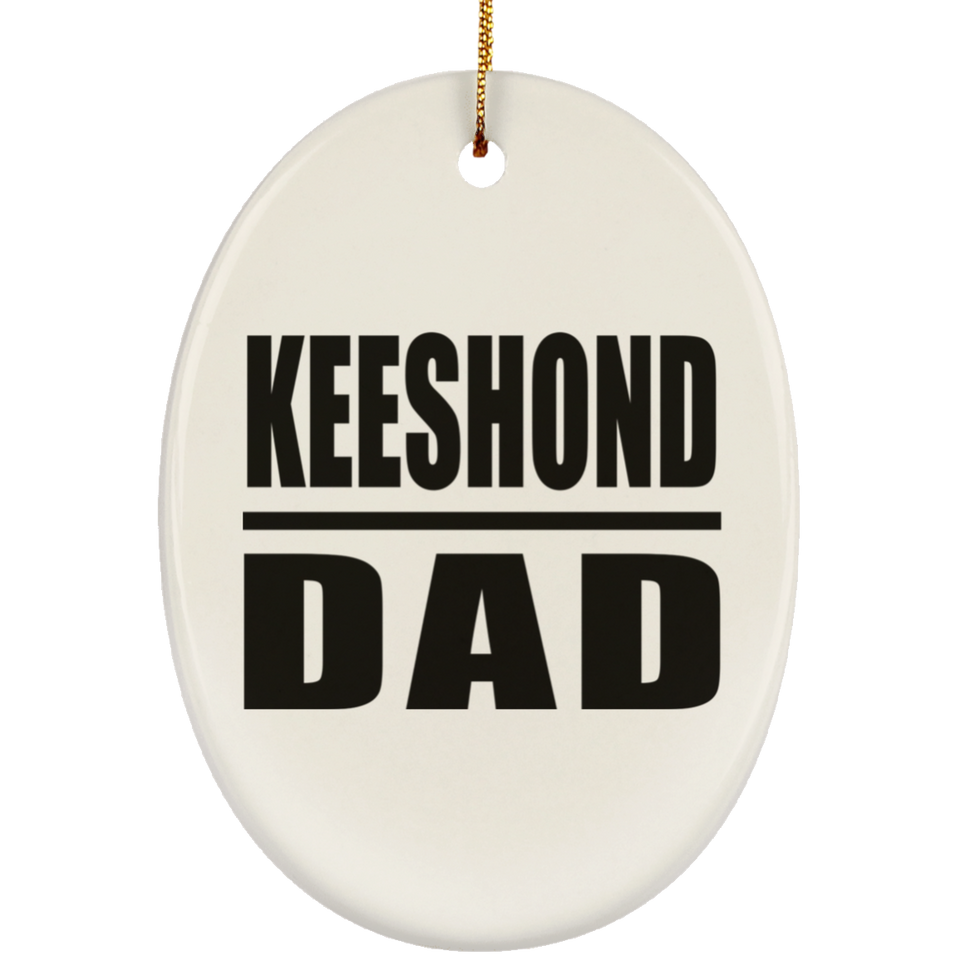 Keeshond Dad - Oval Ornament