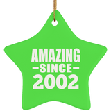 22nd Birthday Amazing Since 2002 - Star Ornament