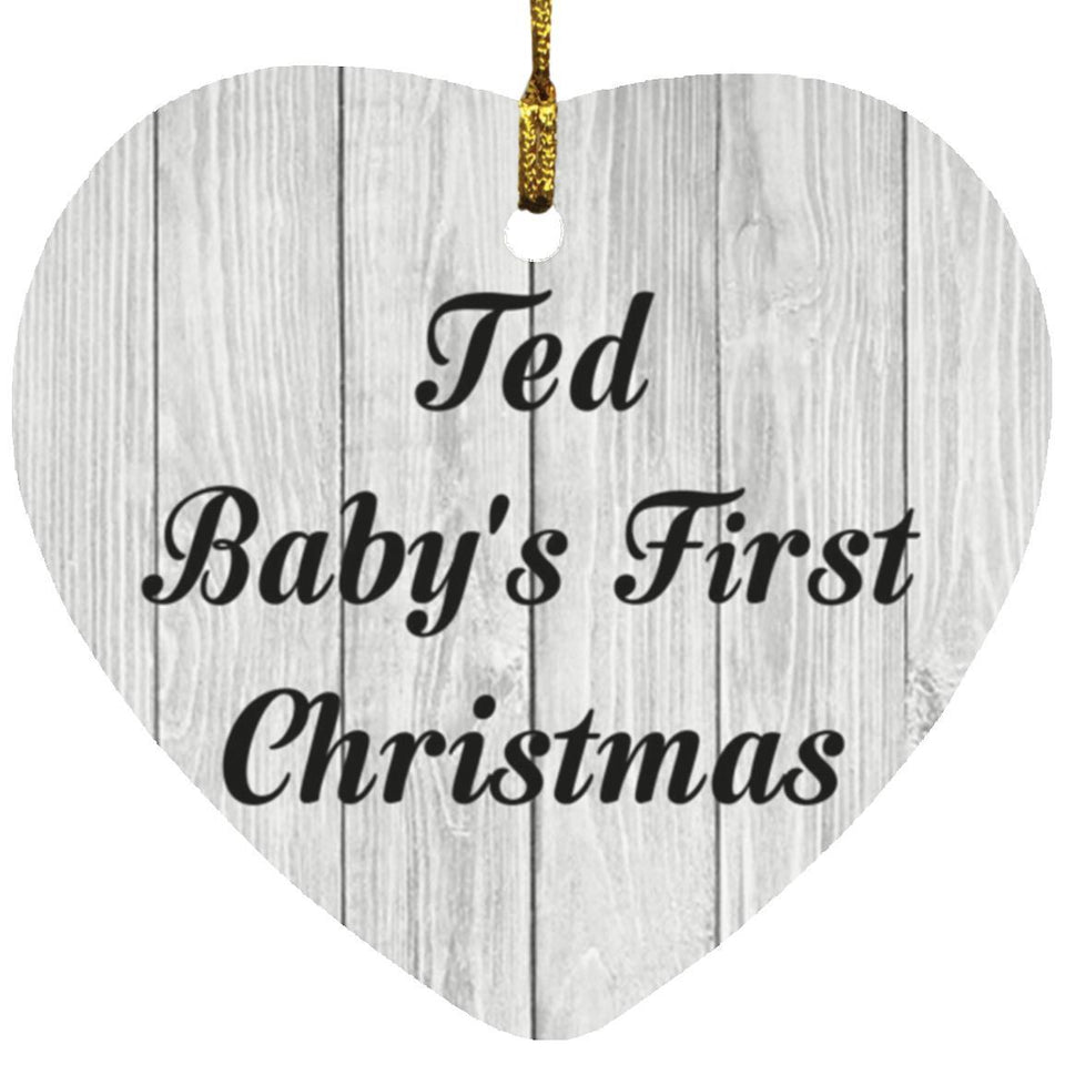 Ted Baby's First Christmas - Heart Ornament F