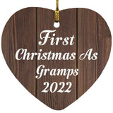 First Christmas As Gramps 2022 - Heart Ornament D