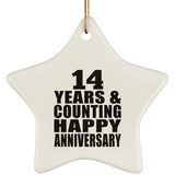 Happy 14th Anniversary 14 Years & Counting - Star Ornament